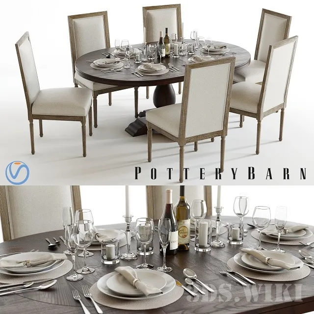 furniture – Lorraine table and chairs and dining set 3ds Max