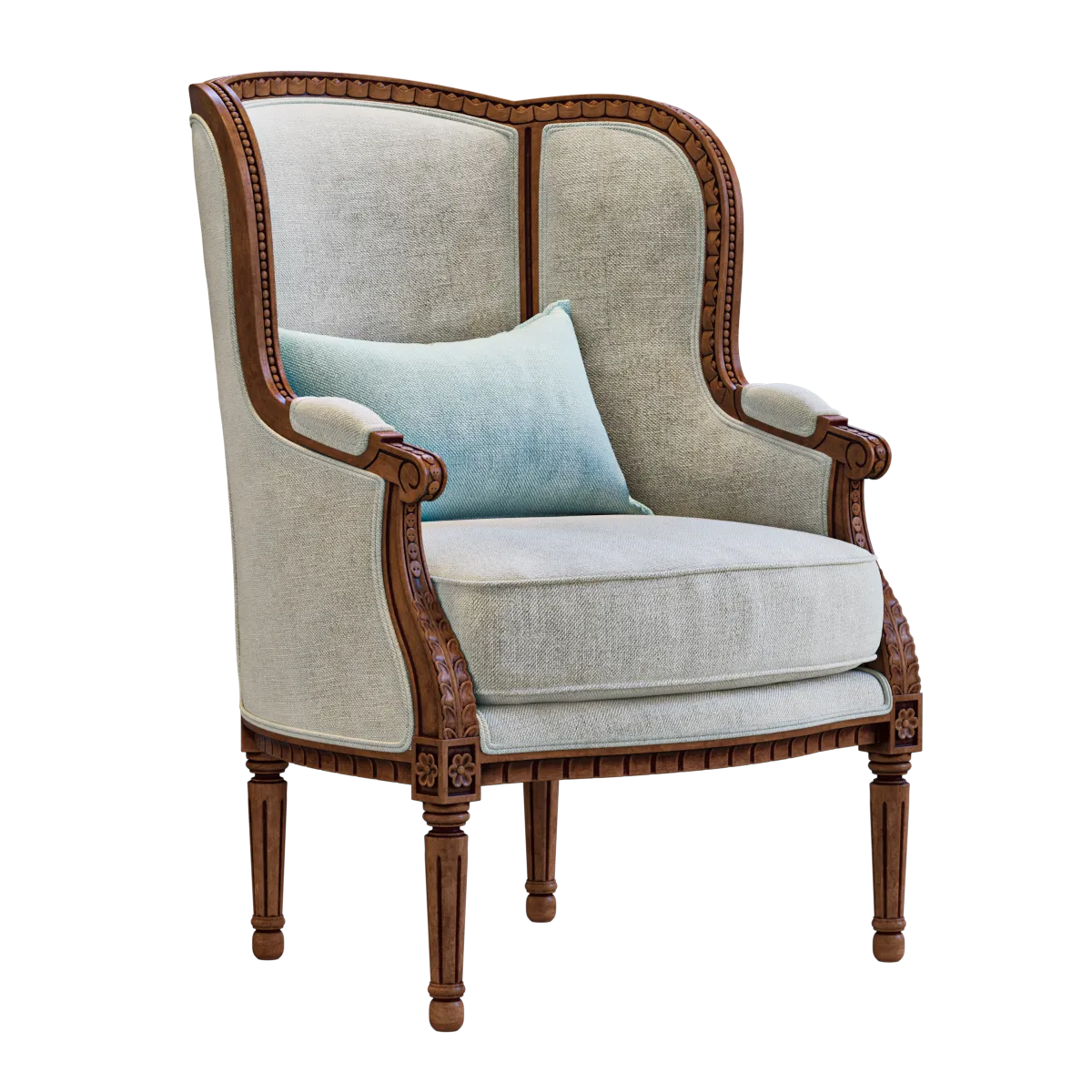 furniture – Louis XV Wing armchair 3ds Max
