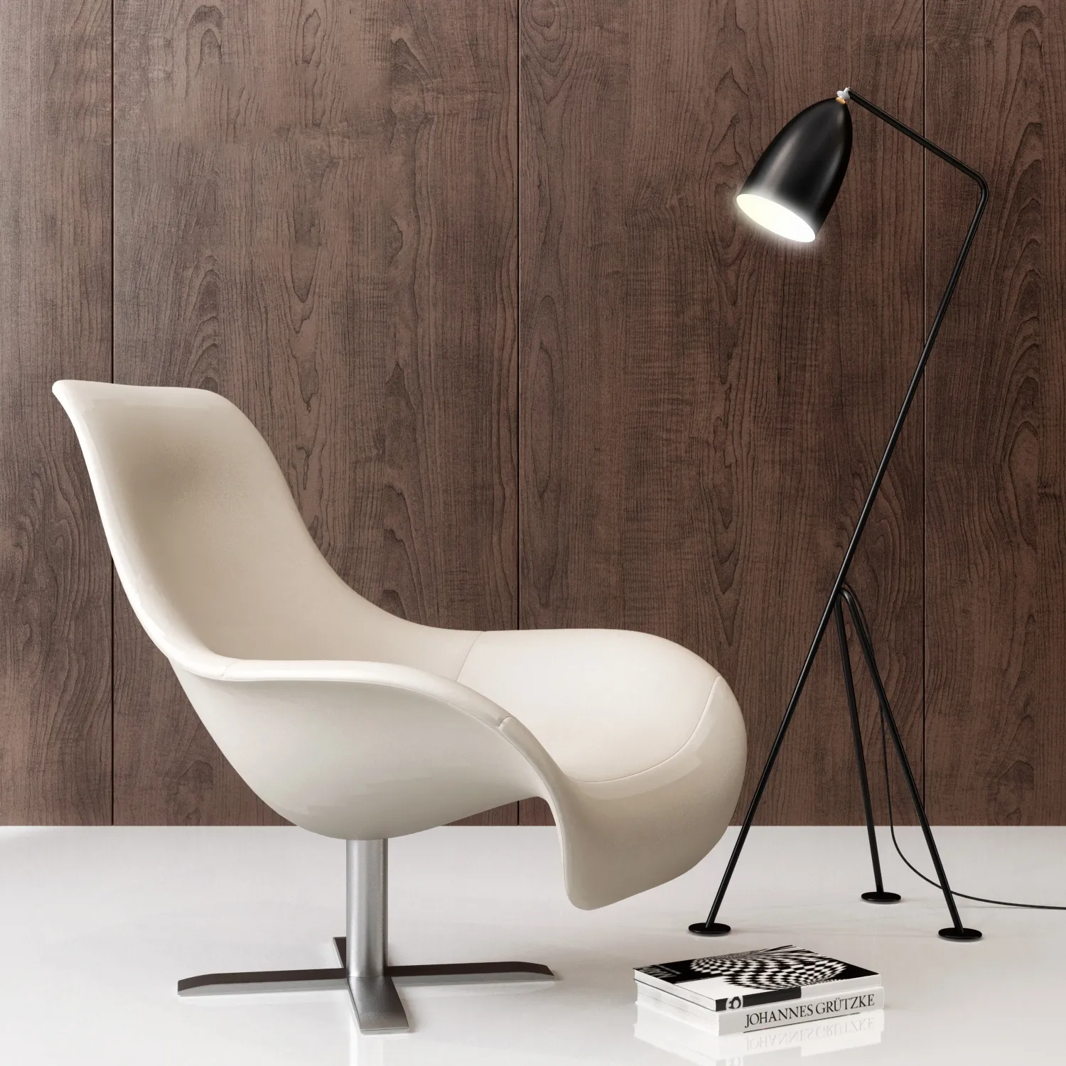 furniture – Mart armchair B&B Italy with floor lamp 3ds Max