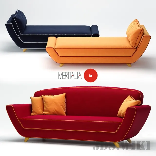 furniture – Meritalia Minah and Longue sofa 3ds Max