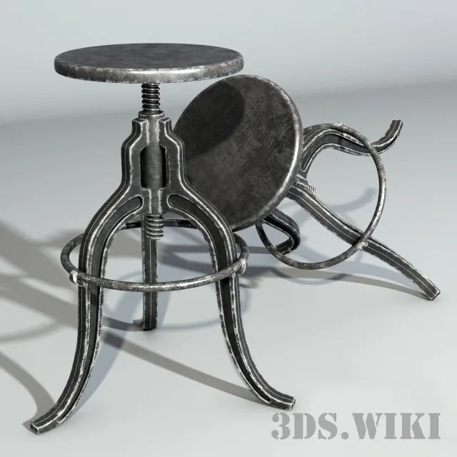 furniture – Metal Bar stool 3ds Max