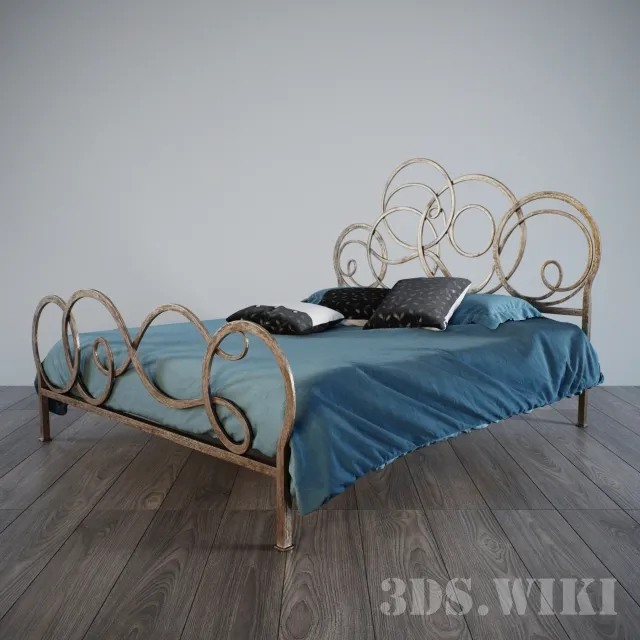 furniture – Metal Bed Azzurra 3ds Max