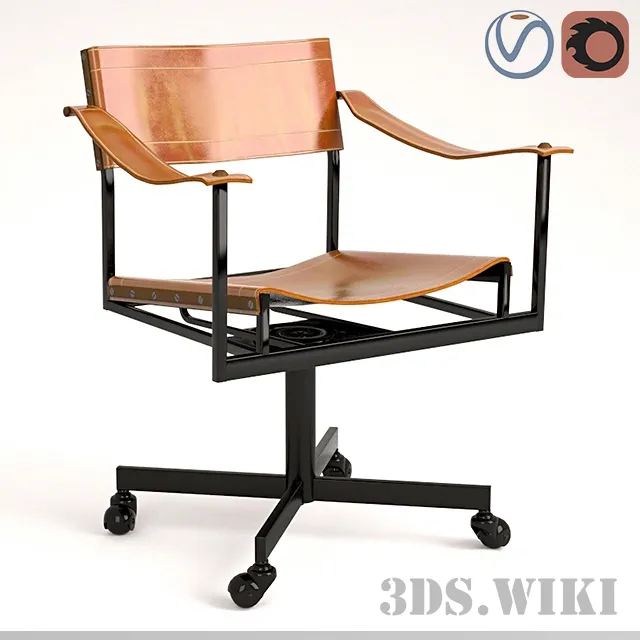 furniture – Mid Century office chair 3ds Max