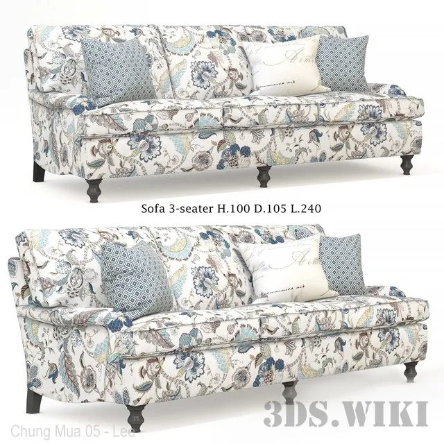 furniture – Minerva 3-seater  sofa 3ds Max