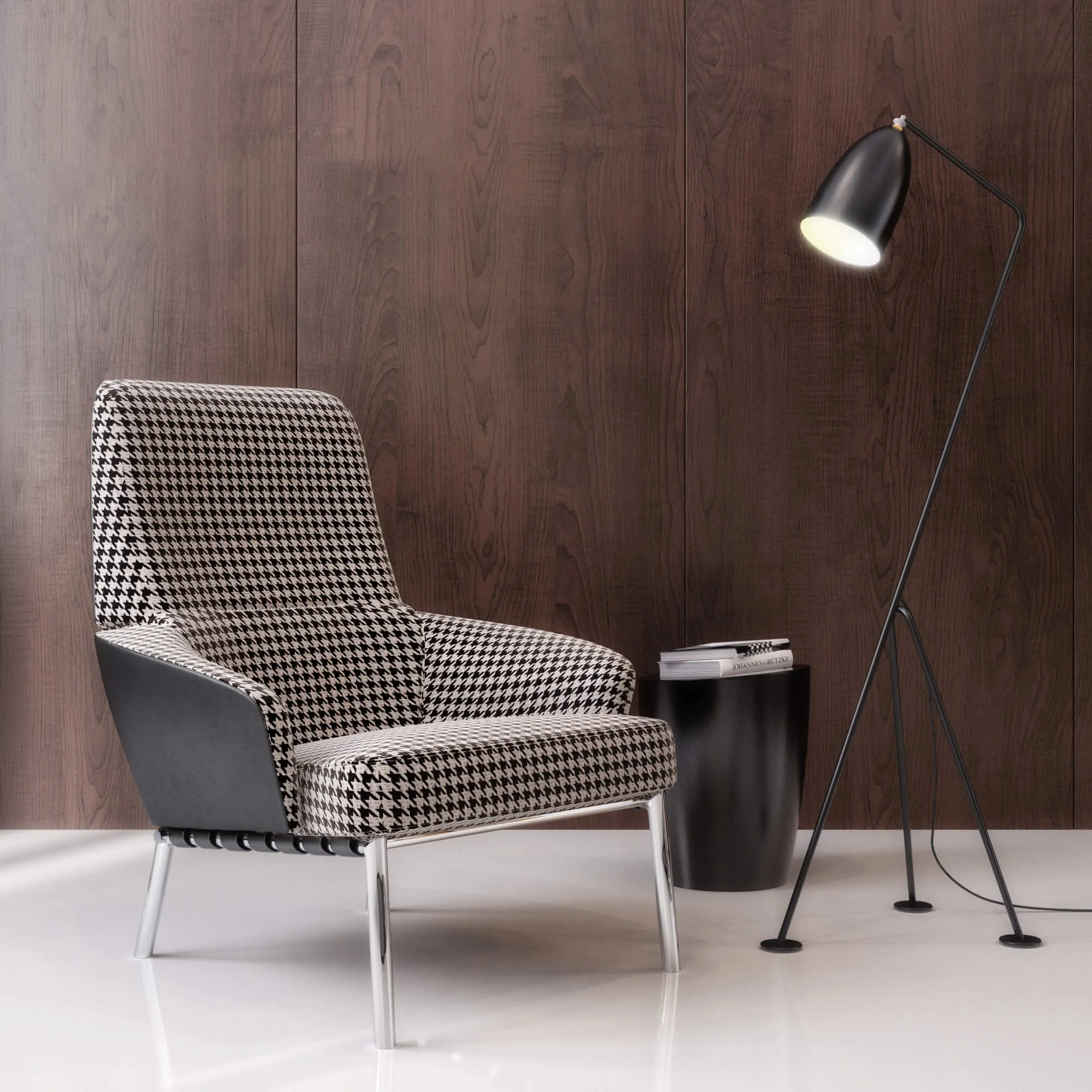 furniture – Minotti armchairs with floor lamp 96 3ds Max