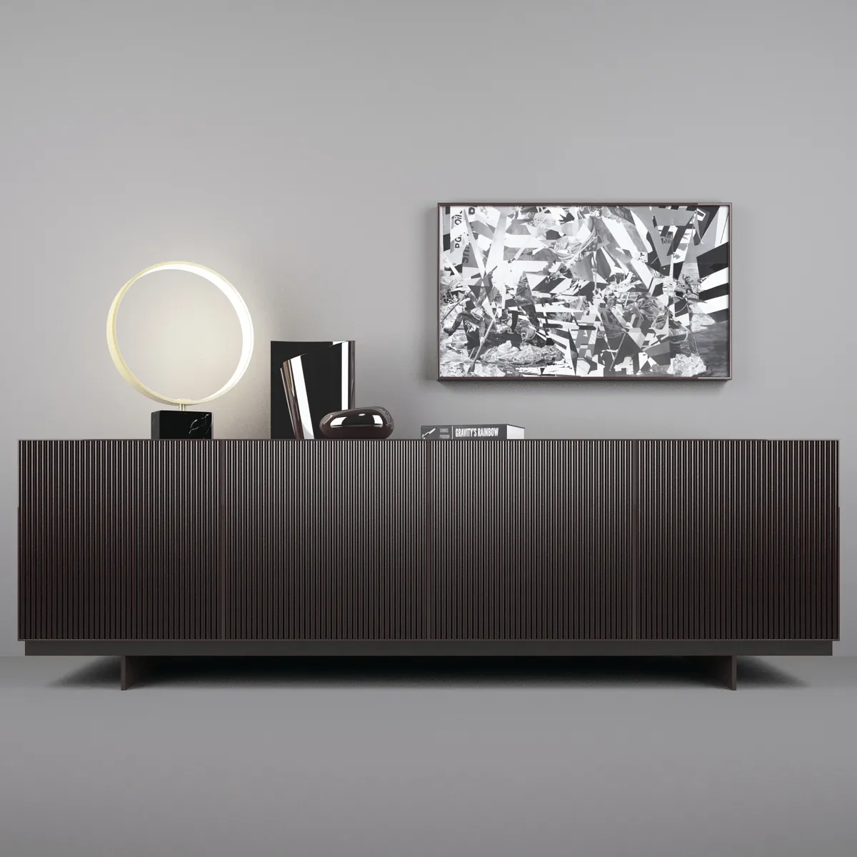 furniture – Minotti Aylon sideboard with accessories 3ds Max