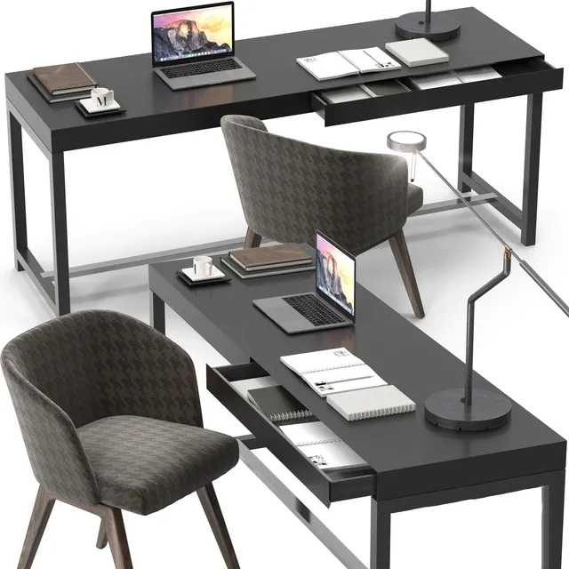 furniture – Minotti Fulton desk set 3ds Max