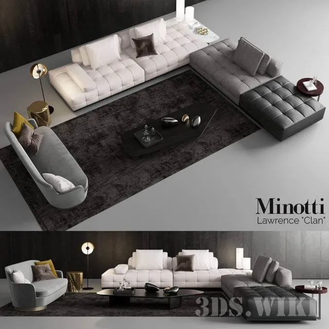 furniture – Minotti Lawrence Clan Seating 3ds Max