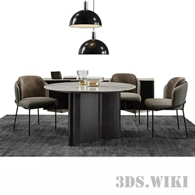 furniture – Minotti Set Fil Noir 3ds Max