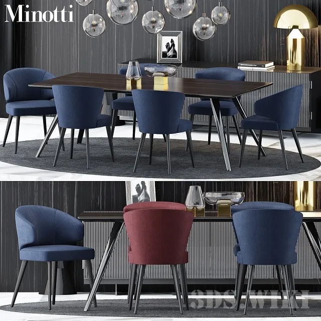 furniture – Minotti table and chair with furniture for the room 3ds Max