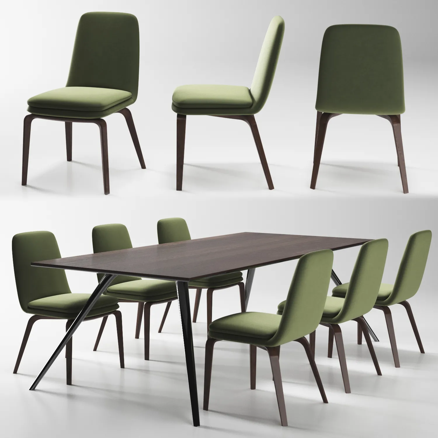 furniture – Minotti table & chairs 02 3ds Max