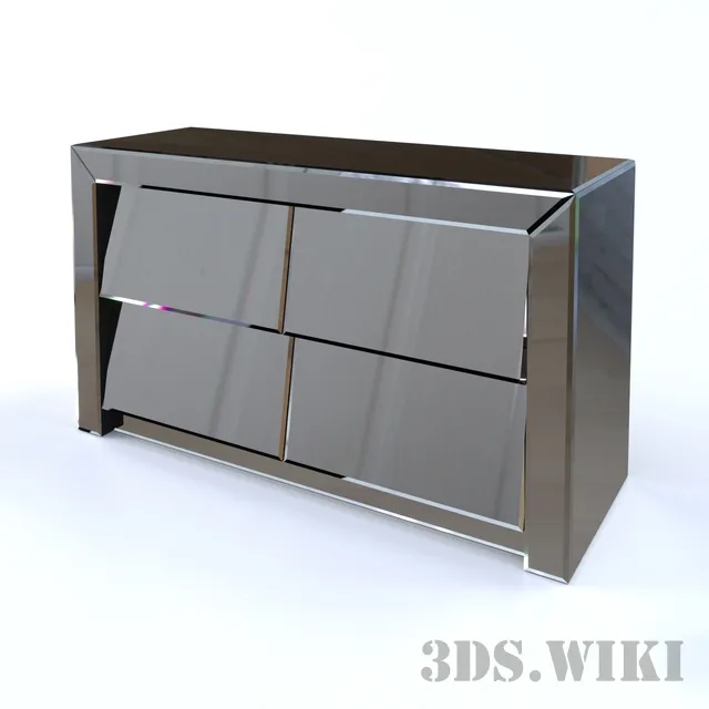 furniture – Mirrored chest of drawers 3ds Max
