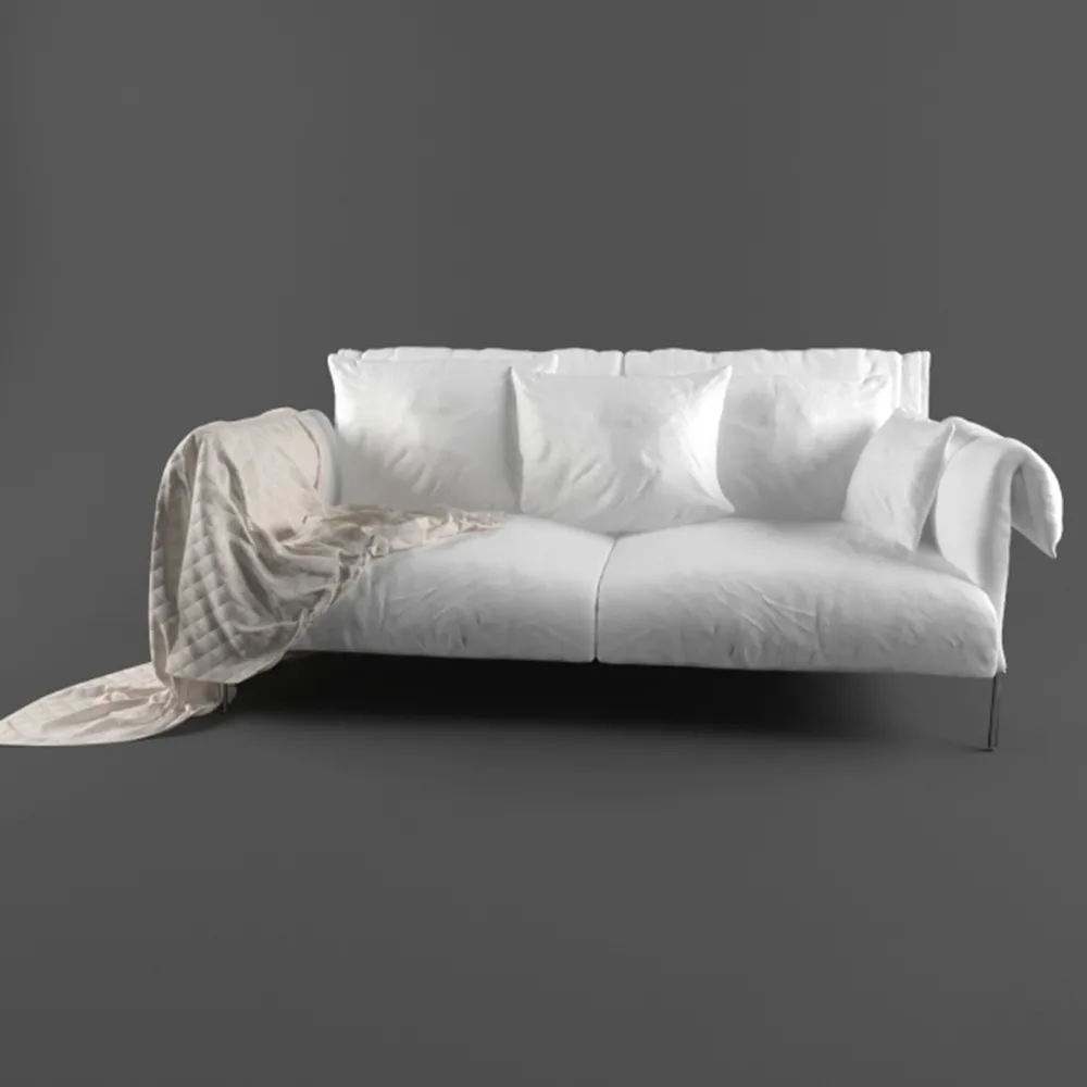 furniture – Modern beautiful sofa with white fabric 3ds Max