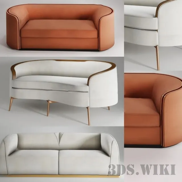 furniture – Modern Leather Sofa 3ds Max