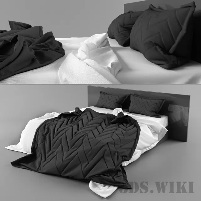 furniture – Modern unmade bed 3ds Max