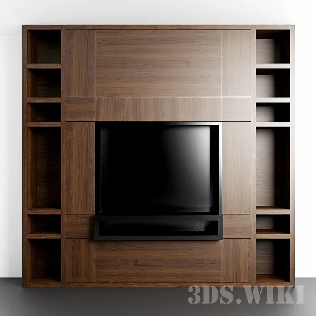 furniture – Modern wooden TV area 3ds Max