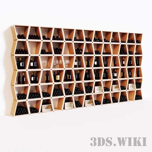 furniture – Modular Wine Wall Rack 3ds Max
