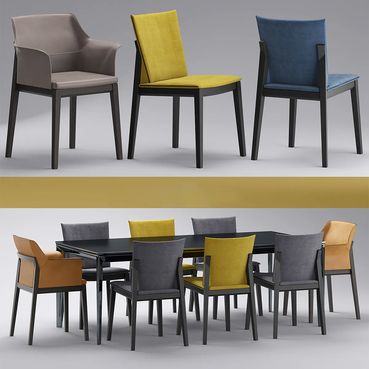 furniture – Molteni table with chairs 3ds Max