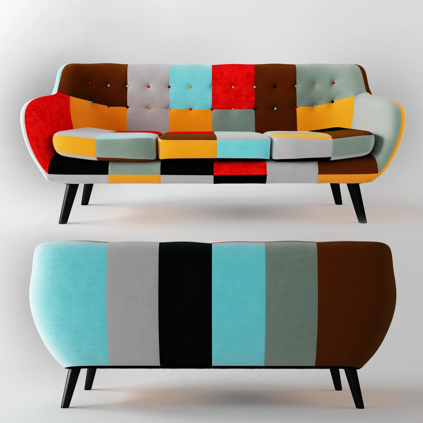 furniture – NAVIA Patchwork sofa 3S 3ds Max