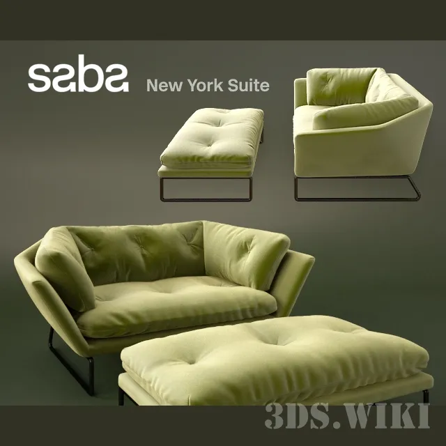 furniture – New York Suite Seat and Ottoman 3ds Max