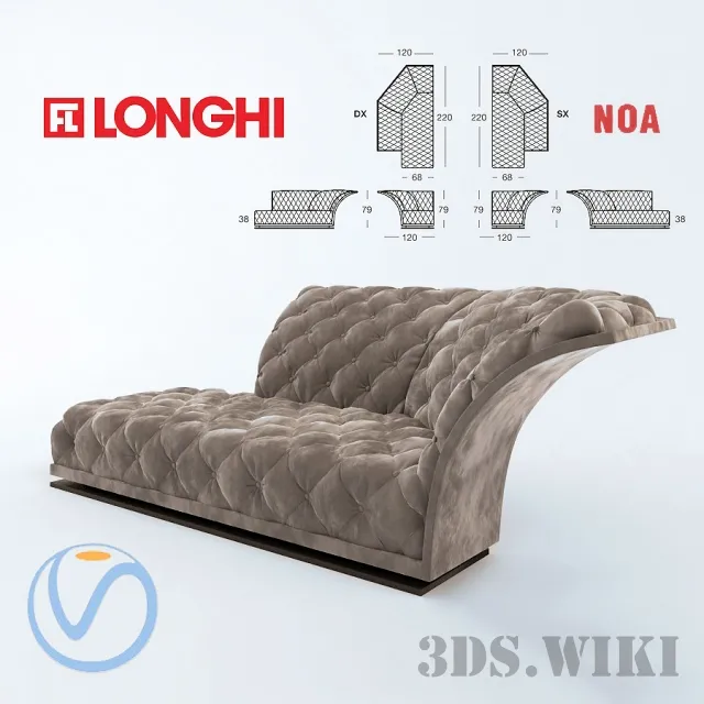 furniture – Noa sofa by Longhi S.p.a. 3ds Max