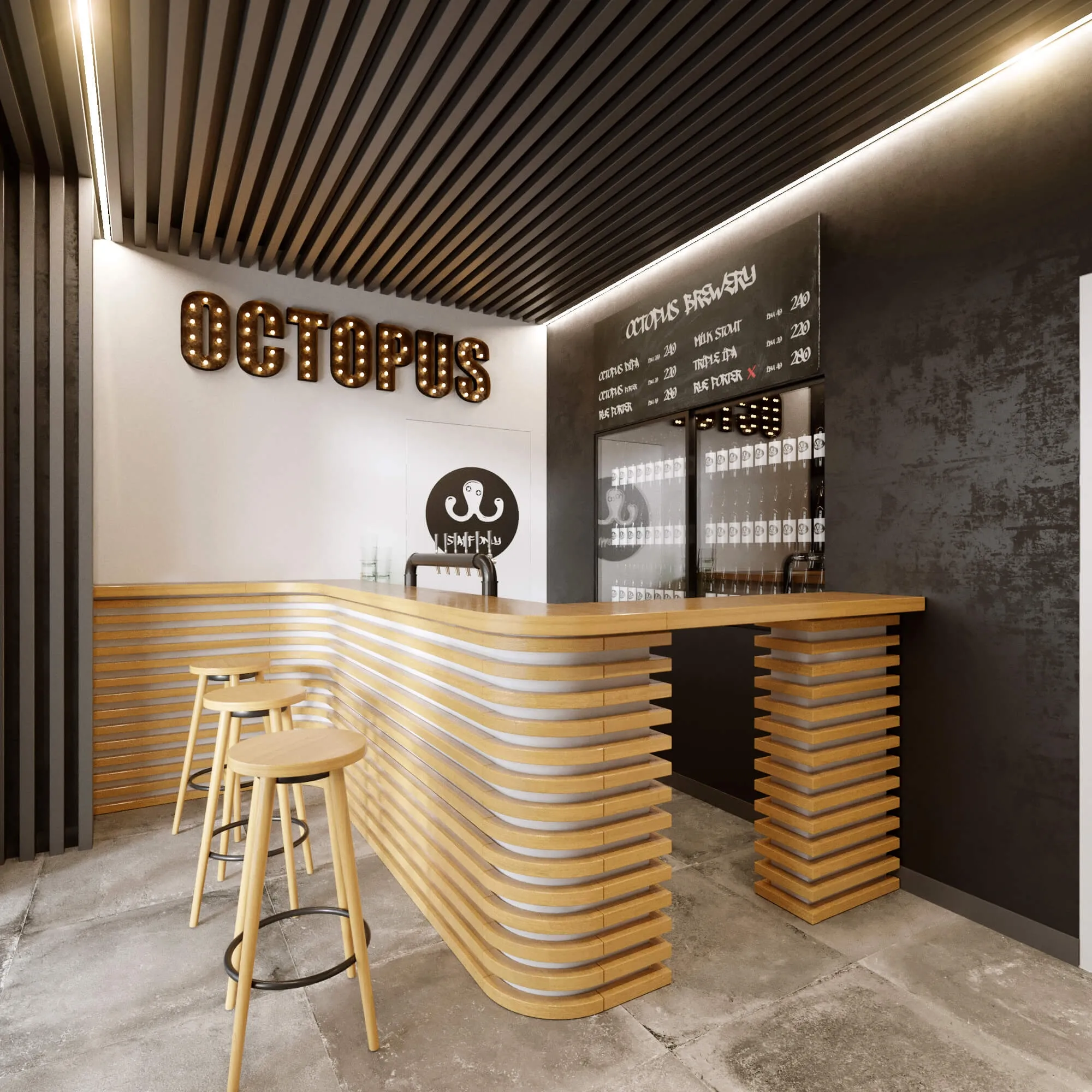 furniture – Octopus bar 3ds Max