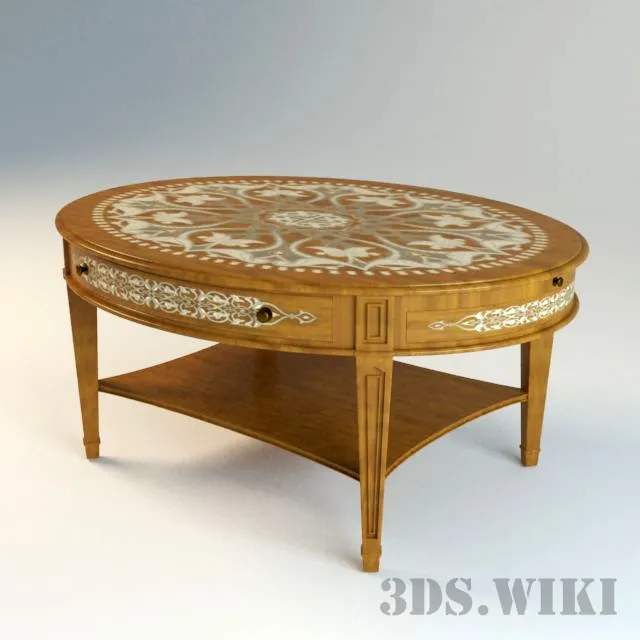 furniture – Old round classic table 3ds Max