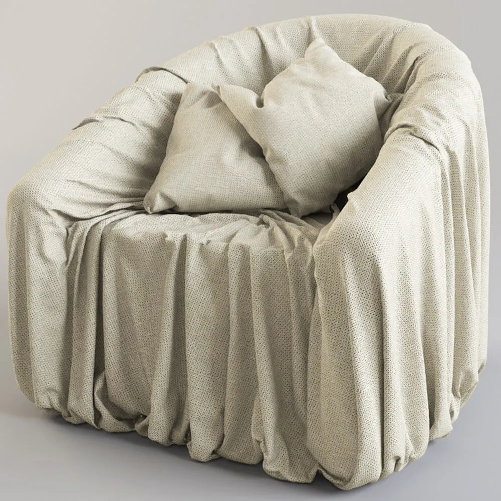 furniture – Old sackcloth armchair 3ds Max