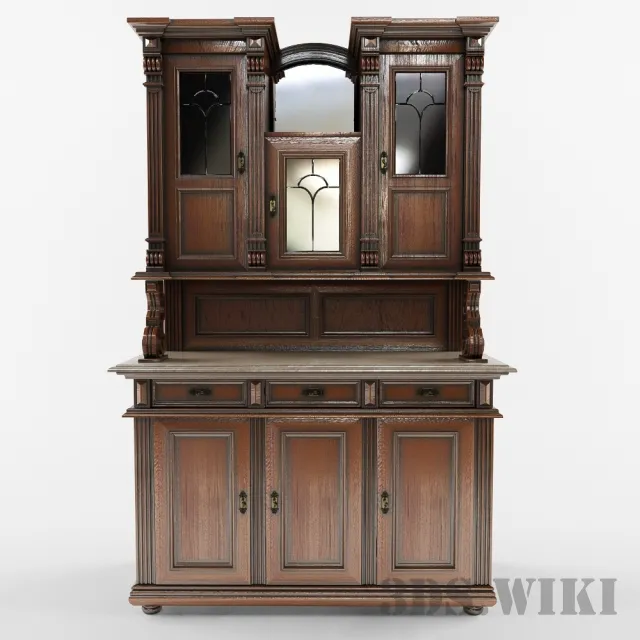 furniture – Old Wardrobe Showcase 3ds Max