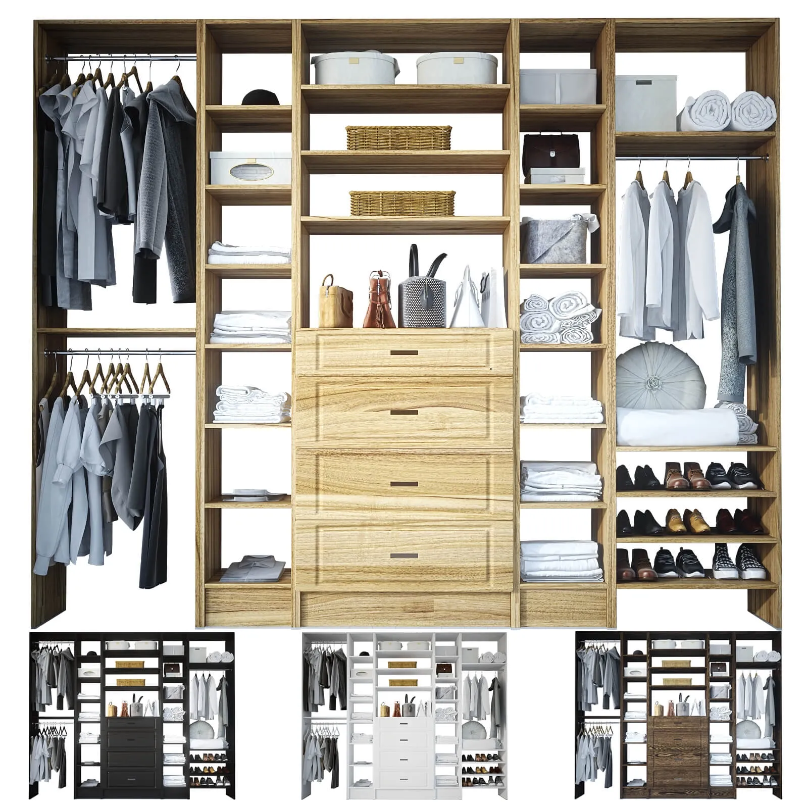 furniture – Open wardrobe with filling 3ds Max