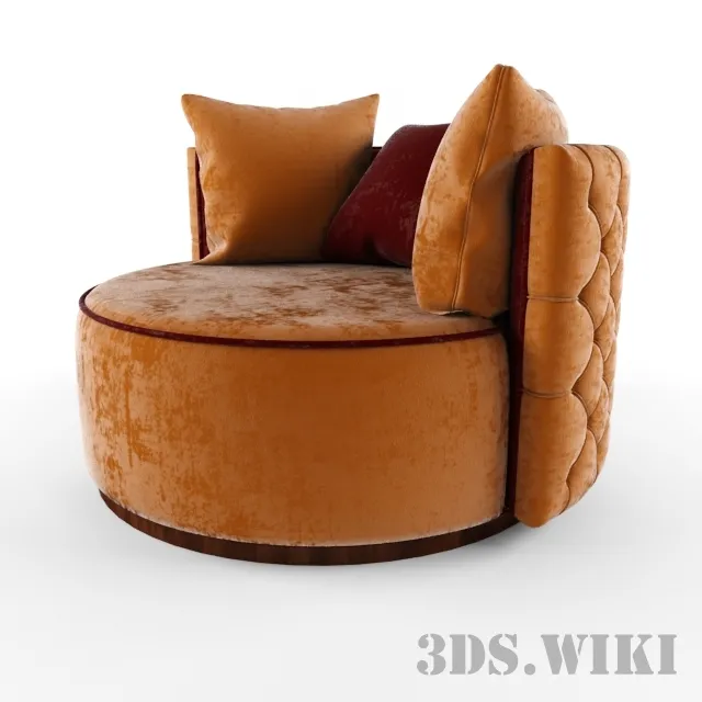 furniture – Oscar armchair orange 3ds Max