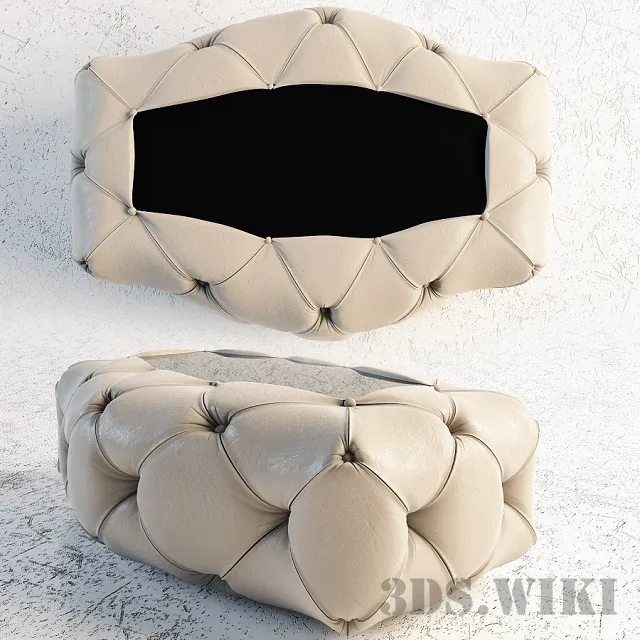 furniture – Ottoman table with glass top Ego Churchill 3ds Max