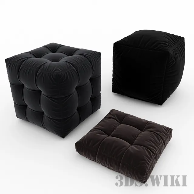 furniture – Ottomans of different shapes 3ds Max