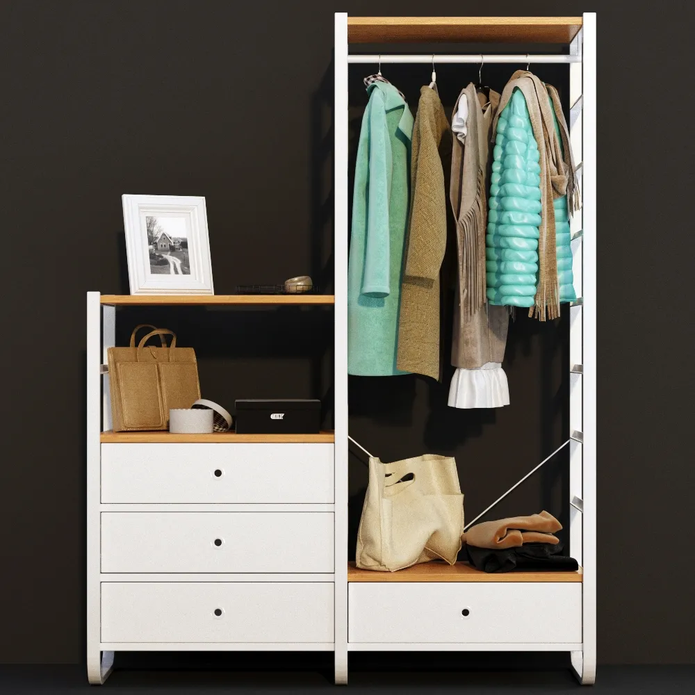 furniture – Outdoor wardrobe IKEA Elvary with clothes 3ds Max