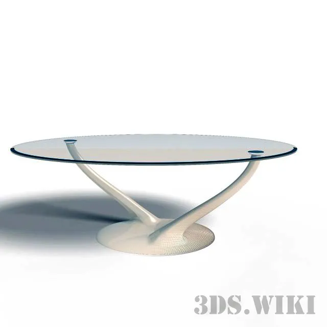 furniture – Oval glass table 3ds Max