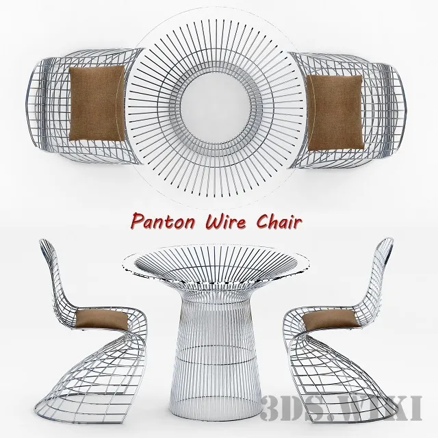 furniture – Panton Wire Table and Chair 3ds Max