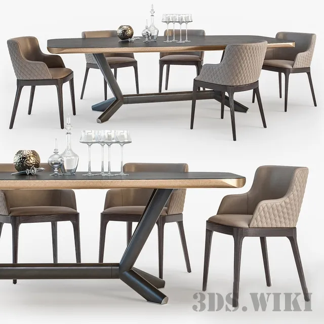 furniture – Planer table Magda armchair Cattelan Italia 3ds Max