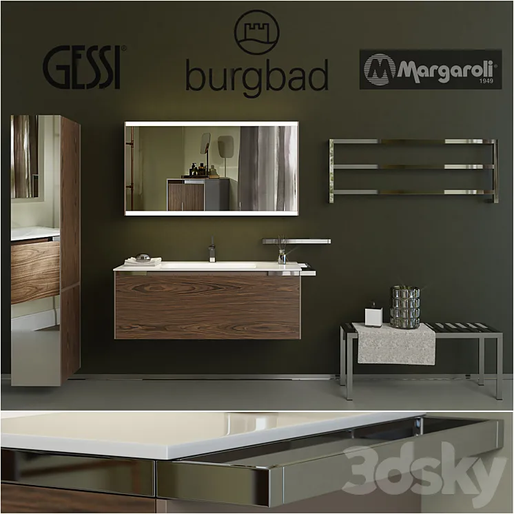 Furniture plumbing and decoration in the bathroom – Burgbad – Yso 3DS Max