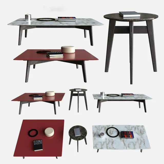 furniture – Poliform coffee tables 02 3ds Max