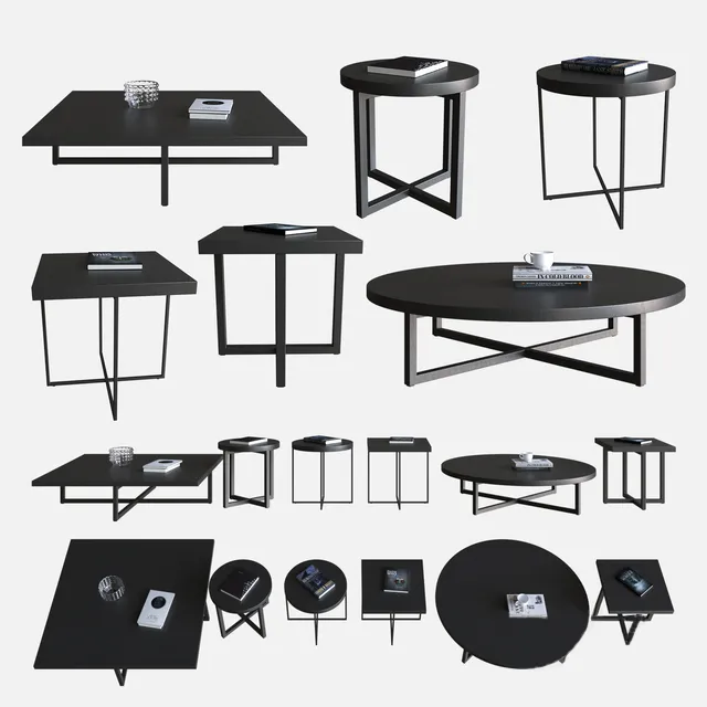furniture – Poliform coffee tables 5 3ds Max