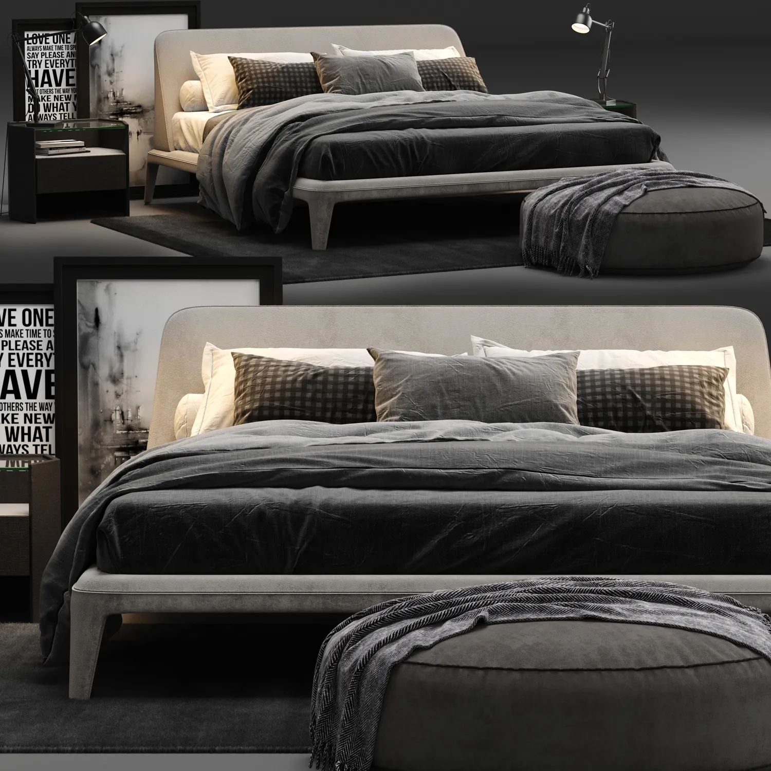 furniture – Poliform Kelly Imbottito bed 3ds Max