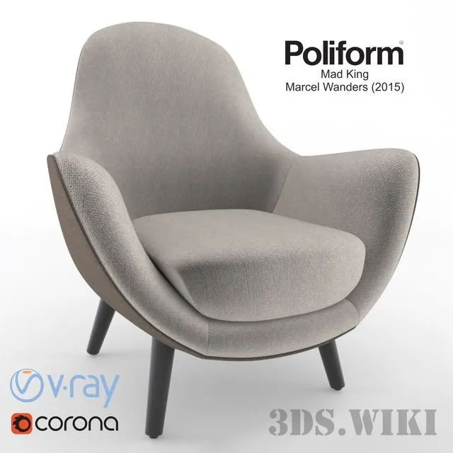 furniture – Poliform Mad King armchair 3ds Max