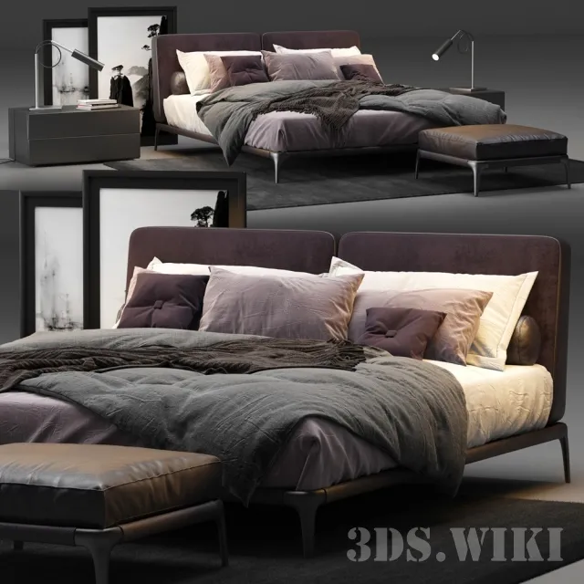 furniture – Poliform Park Uno Bed 3ds Max
