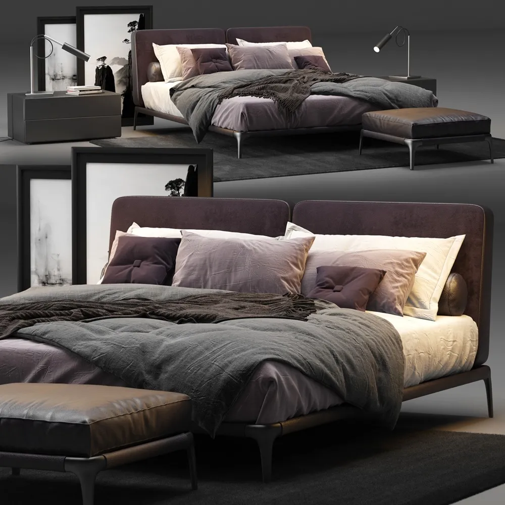 furniture – Poliform Park Uno bed 3ds Max