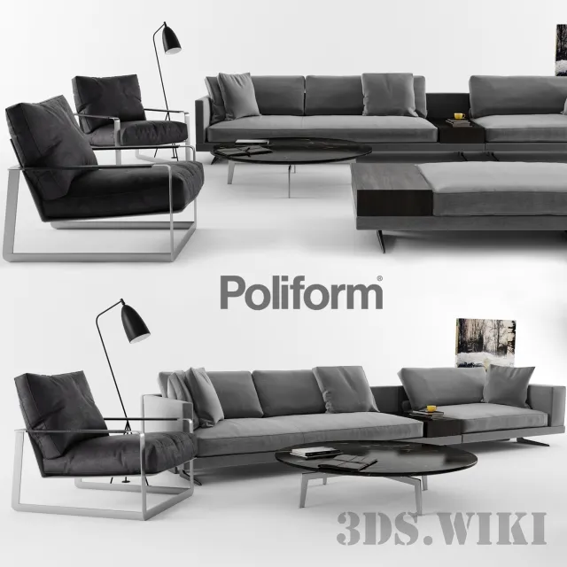 furniture – Poliform Set 05 3ds Max