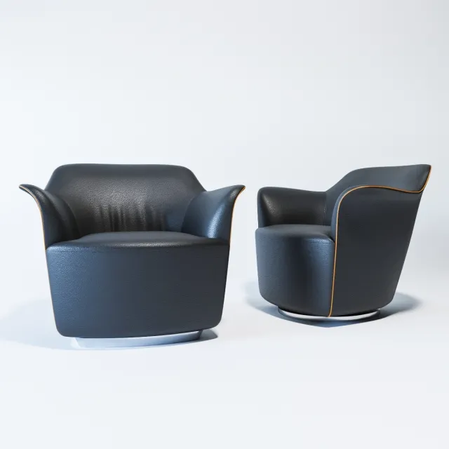 furniture – Poltrona Frau Aida armchair and swivel armchair 3ds Max