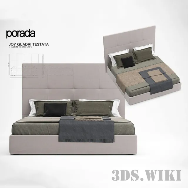 furniture – Porada Joy Quadri bed 3ds Max