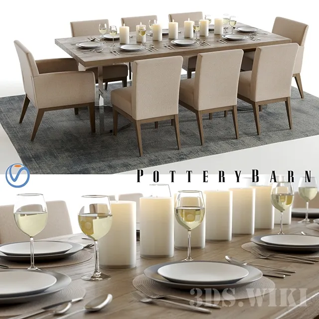 furniture – Pottery Barn Durham and Sadie 3ds Max