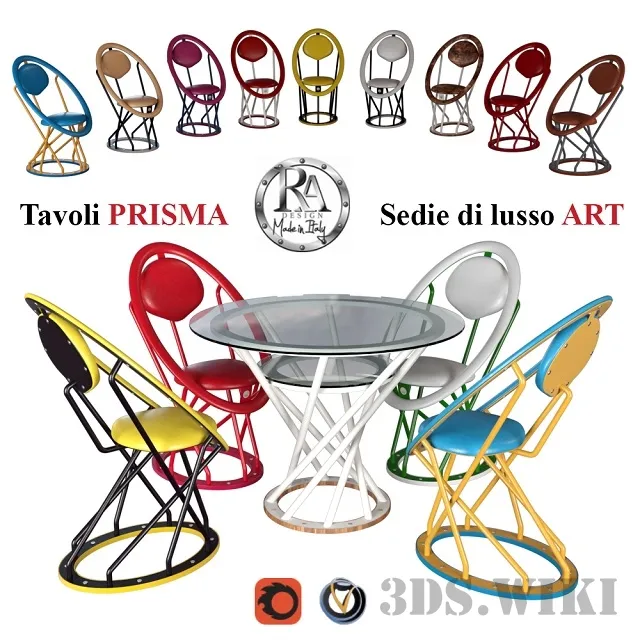 furniture – Prisma table Art chairs (RA-DESIGN) 3ds Max