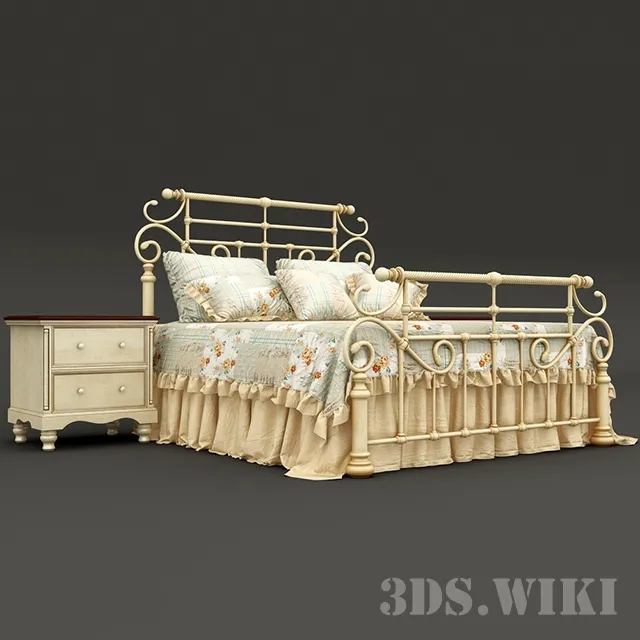 furniture – Provence bed 3ds Max